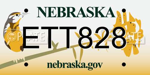 ETT828 Nebraska License Plate
