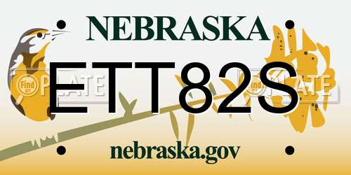 ETT82S Nebraska License Plate