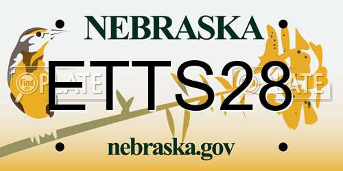 ETTS28 Nebraska License Plate