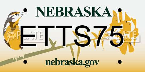 ETTS75 Nebraska License Plate