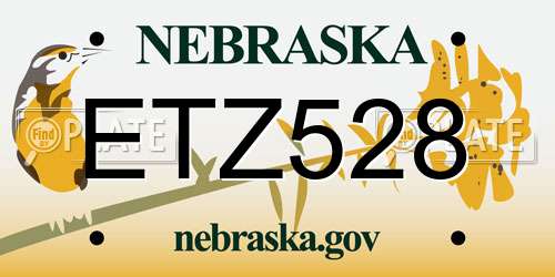 ETZ528 Nebraska License Plate