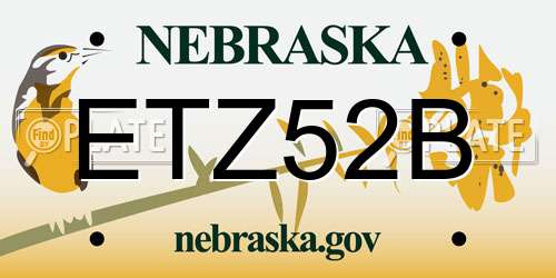 ETZ52B Nebraska License Plate