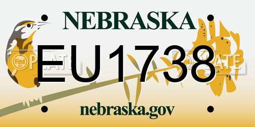 EU1738 Nebraska License Plate