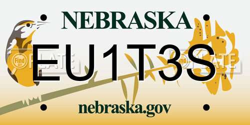EU1T3S Nebraska License Plate