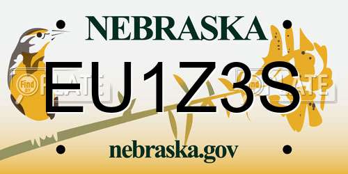 EU1Z3S Nebraska License Plate