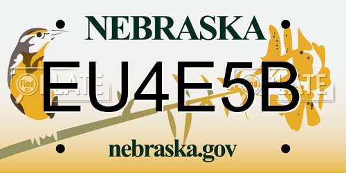 EU4E5B Nebraska License Plate
