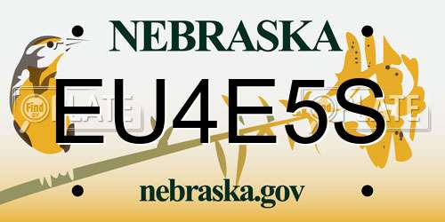EU4E5S Nebraska License Plate