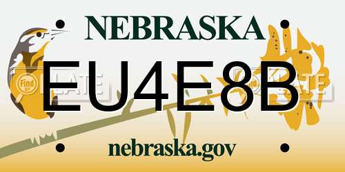 EU4E8B Nebraska License Plate