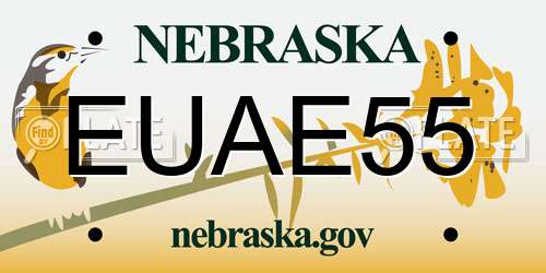 EUAE55 Nebraska License Plate