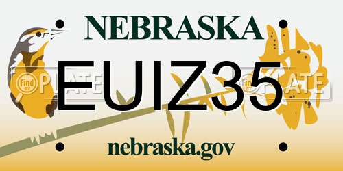 EUIZ35 Nebraska License Plate