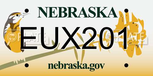 EUX201 Nebraska License Plate