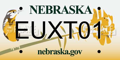 EUXT01 Nebraska License Plate