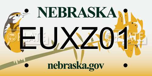 EUXZ01 Nebraska License Plate
