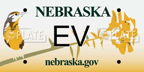 EV Nebraska License Plate