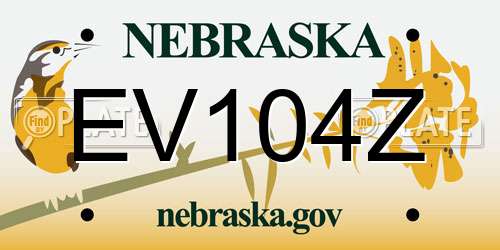 EV104Z Nebraska License Plate