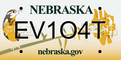 EV1O4T Nebraska License Plate