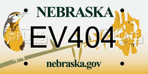 EV404 Nebraska License Plate