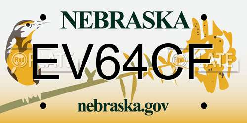 EV64CF Nebraska License Plate