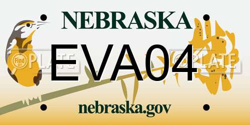 EVA04 Nebraska License Plate