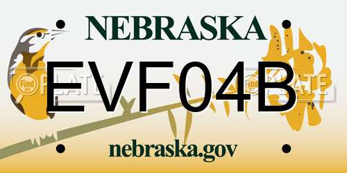 EVF04B Nebraska License Plate