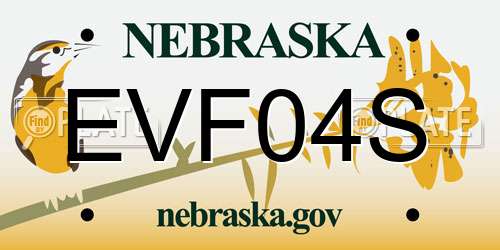 EVF04S Nebraska License Plate
