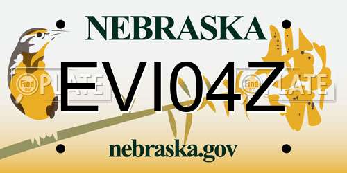 EVI04Z Nebraska License Plate