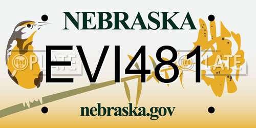 EVI481 Nebraska License Plate