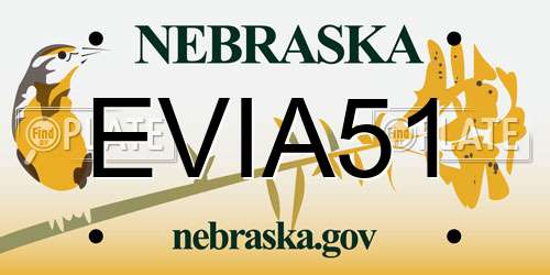 EVIA51 Nebraska License Plate