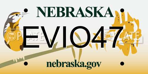 EVIO47 Nebraska License Plate