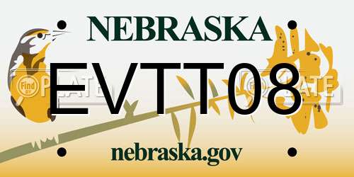 EVTT08 Nebraska License Plate