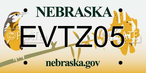 EVTZ05 Nebraska License Plate