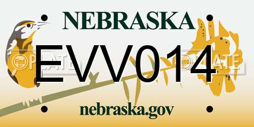 EVV014 Nebraska License Plate