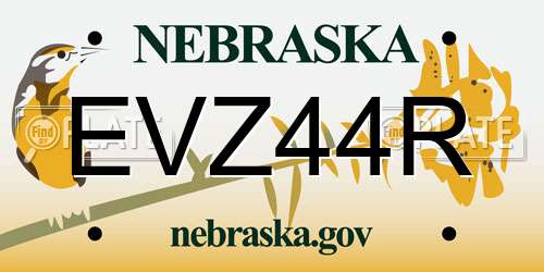 EVZ44R Nebraska License Plate