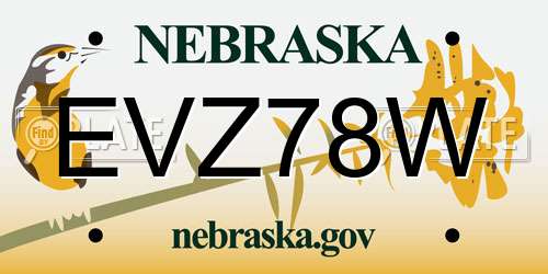 EVZ78W Nebraska License Plate