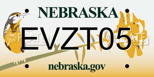 EVZT05 Nebraska License Plate