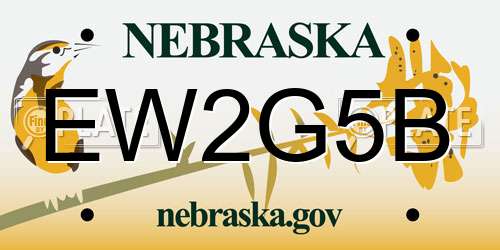 EW2G5B Nebraska License Plate