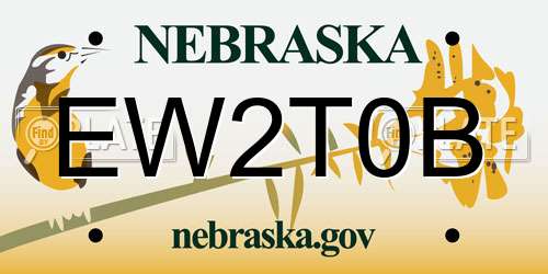 EW2T0B Nebraska License Plate