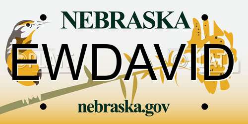 EWDAVID Nebraska License Plate