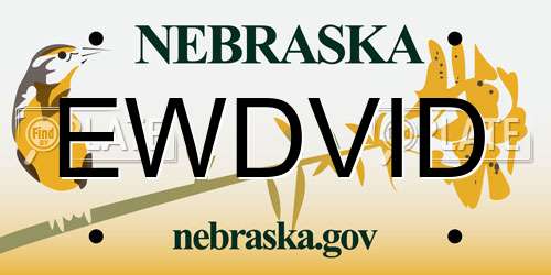 EWDVID Nebraska License Plate