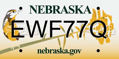 EWF77Q Nebraska License Plate