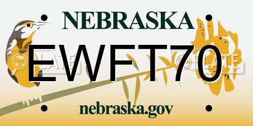 EWFT70 Nebraska License Plate