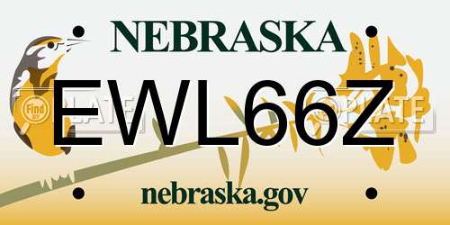 EWL66Z Nebraska License Plate
