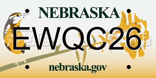 EWQC26 Nebraska License Plate