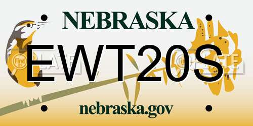 EWT20S Nebraska License Plate