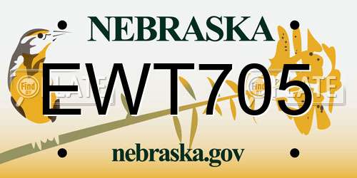 EWT705 Nebraska License Plate