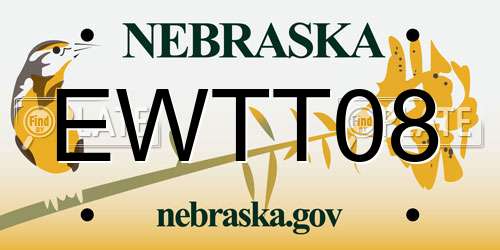 EWTT08 Nebraska License Plate