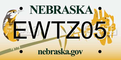 EWTZ05 Nebraska License Plate