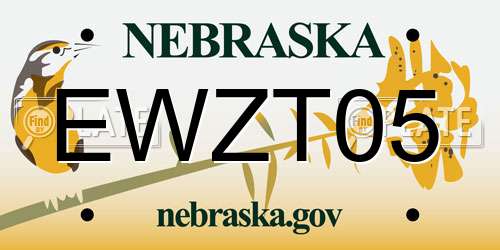 EWZT05 Nebraska License Plate