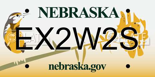 EX2W2S Nebraska License Plate