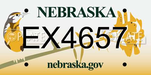 EX4657 Nebraska License Plate